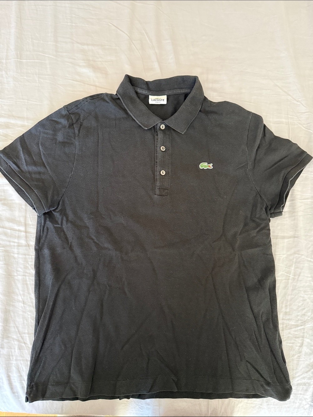 Lacoste Black Polo with Green Crocodile Logo